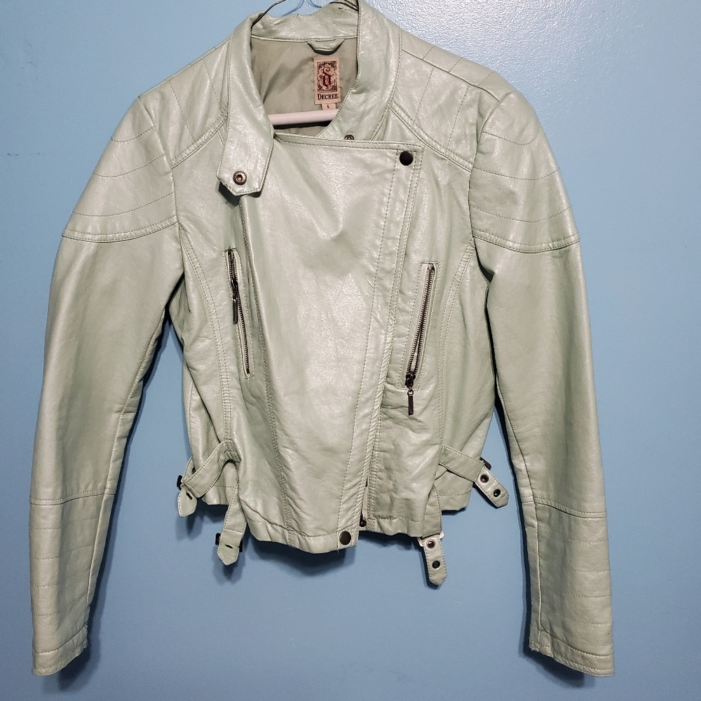 Mint Green Biker Jacket